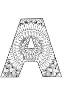 Alfabet mandala kleurplaat 1